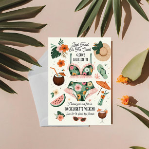 Summer Beach Tropical Bachelorette Weekend Party  Invitation