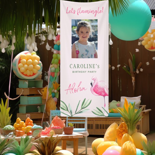 Summer beach tropical birthday party photo banner (Creator Uploaded)