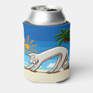 Summer Beach Tropical Cat Can Cooler