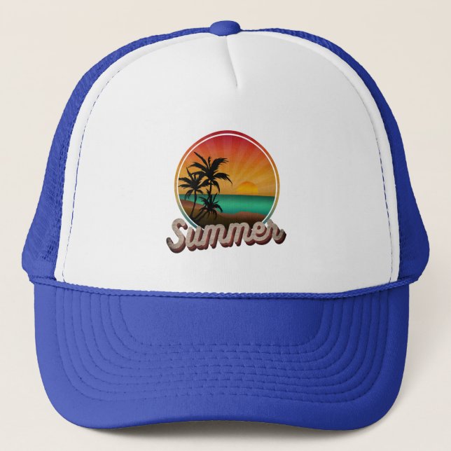 SUMMER BEACH TROPICAL NATURE  TRUCKER HAT (Front)