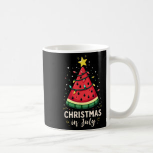 Summer Beach Vacation Christmas In July Watermelon Coffee Mug