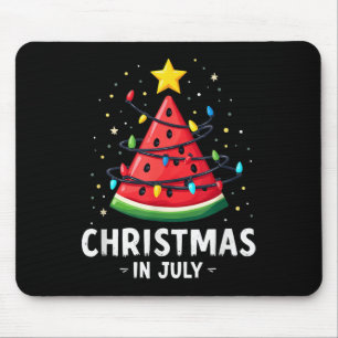 Summer Beach Vacation Christmas In July Watermelon Mouse Pad