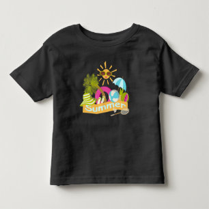 Summer beach vacation smiling sun in sunglasses toddler T-Shirt