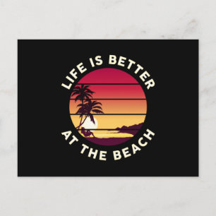 Summer Beach Vacation Surf Cool Sun Sea Funny Gift Postcard