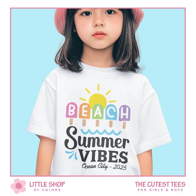 Summer Beach Vibes Customisable Girls T-Shirt (Creator Uploaded)