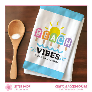 Summer Beach Vibes Customisable Tea Towel