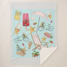 Summer Beach Vibes on Blue