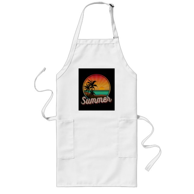 SUMMER BEACH VINTAGE LONG APRON (Front)