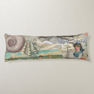 summer beach vintage octopus antique sailing body cushion