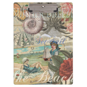 summer beach vintage octopus antique sailing clipboard