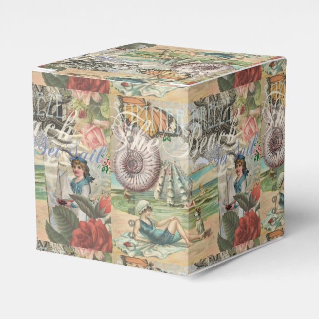 summer beach vintage octopus antique sailing favour box (Front Side)