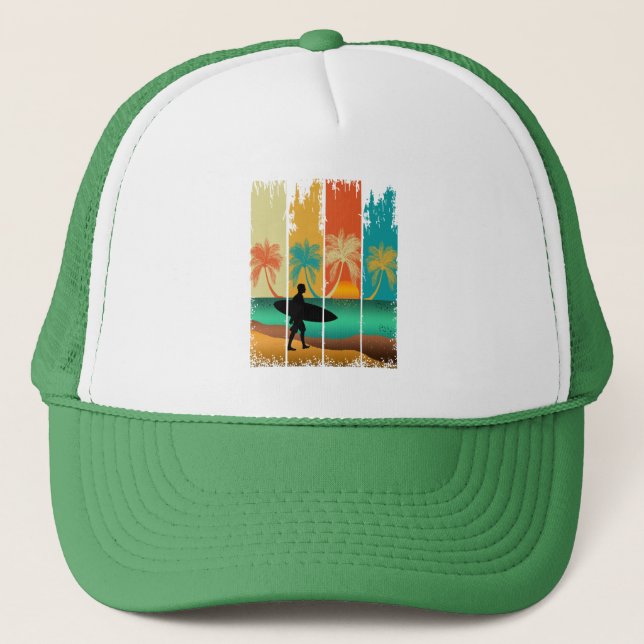 summer beach vintage   trucker hat (Front)