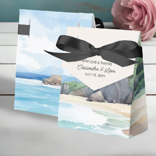 Summer Beach Watercolor Landscape Wedding Favour Box