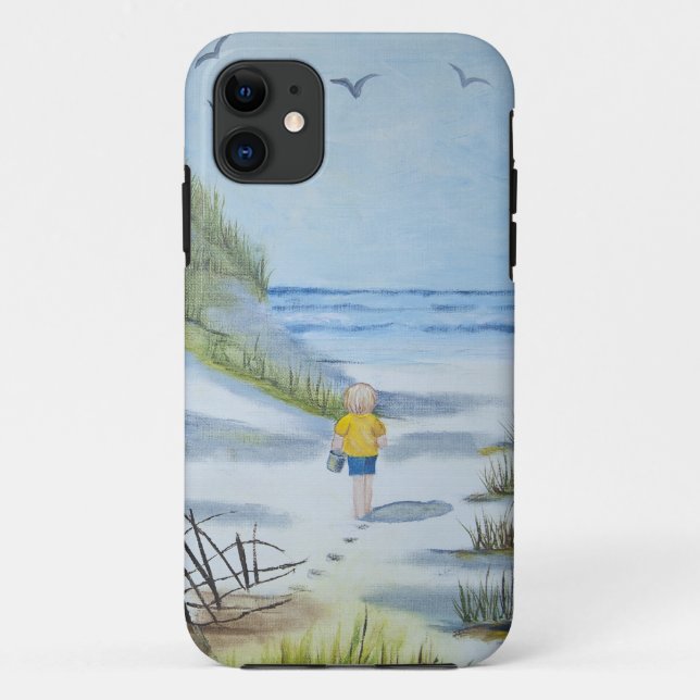 summer beach watercolor painting Case-Mate iPhone case (Back)