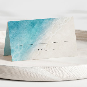 Summer Beach Wedding Folded Place Card