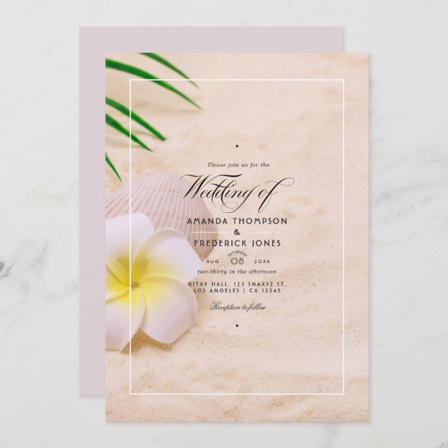 Summer Beach Wedding Invitation (Front/Back)