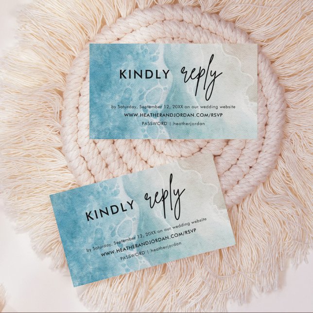 Summer Beach Wedding Respond RSVP Enclosure Card (Creator Uploaded)