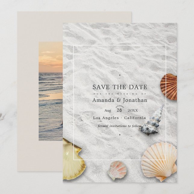 Summer Beach Wedding Save The Date (Front/Back)