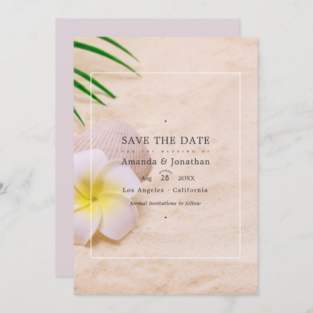 Summer Beach Wedding Save The Date (Front/Back)