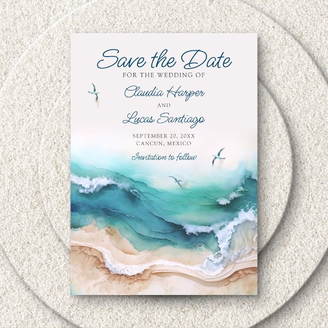 Summer Beach Wedding Save The Date (Creator Uploaded)