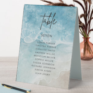 Summer Beach Wedding Table Numbers