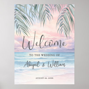 Summer Beach Wedding Welcome Sign