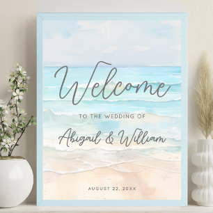 Summer Beach Wedding Welcome Sign