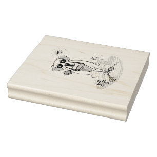 Summer Beach Yellow Labrador Retriever - Cute dog Rubber Stamp