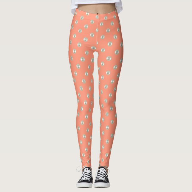 Summer beads on peach leggings (Front)