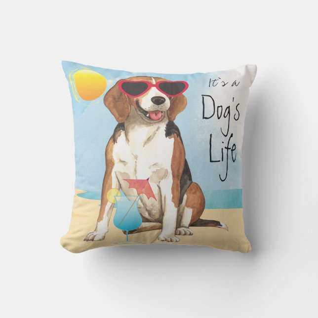 Summer Beagle Cushion (Front)