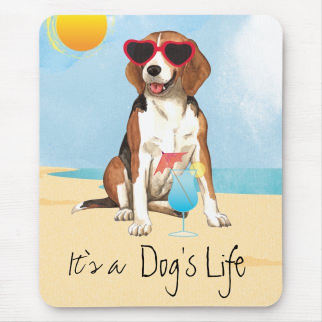 Summer Beagle Mouse Pad (Front)