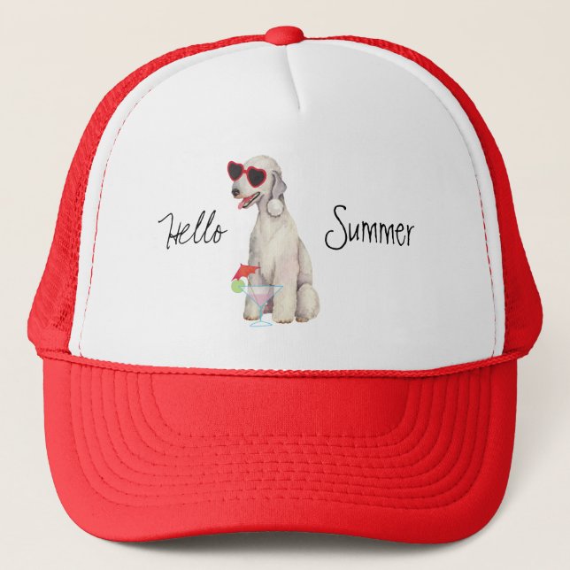 Summer Bedlington Terrier Trucker Hat (Front)