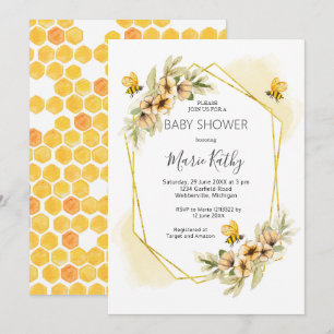 Summer Bee Baby Shower Invitation