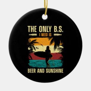 Summer Beer and Sunshine Ceramic Ornament