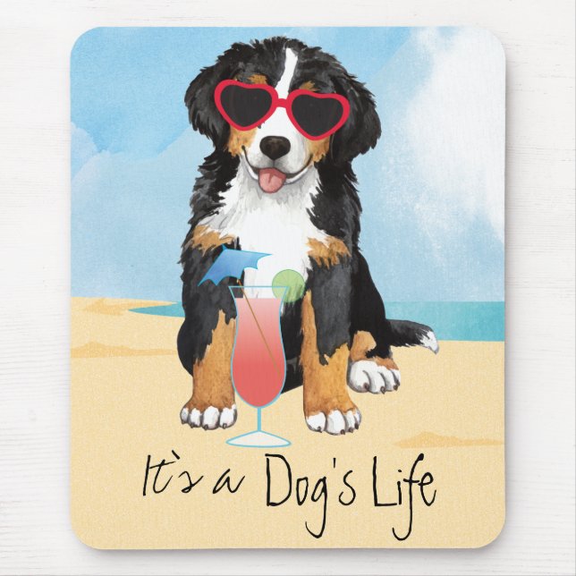 Summer Bernese Mountain Dog Mouse Pad (Front)
