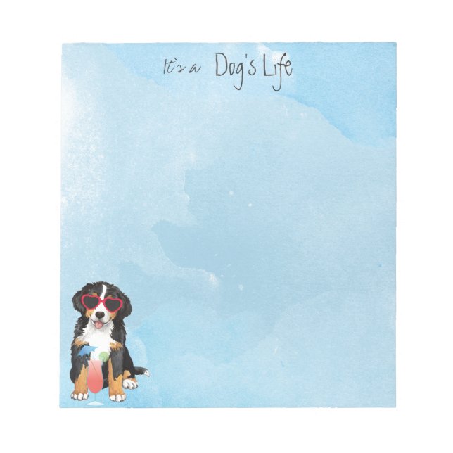 Summer Bernese Mountain Dog Notepad (Front)
