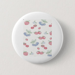 Summer Berries Cute Fruit Sticker 6 Cm Round Badge