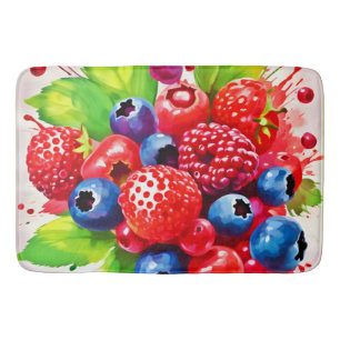 Summer Berry Splash Design Bath Mat