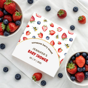 Summer Berry Sweet Watercolor Baby Shower Napkin