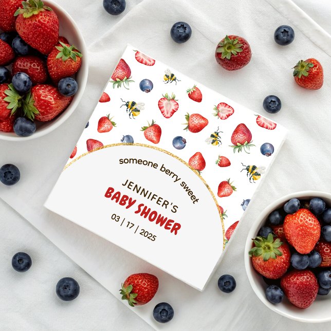 Summer Berry Sweet Watercolor Baby Shower Napkin (Summer Berry Sweet Watercolor Baby Shower Napkins)