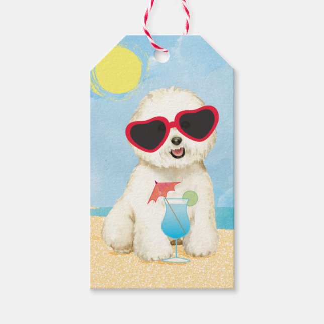 Summer Bichon Frise Gift Tags (Front)