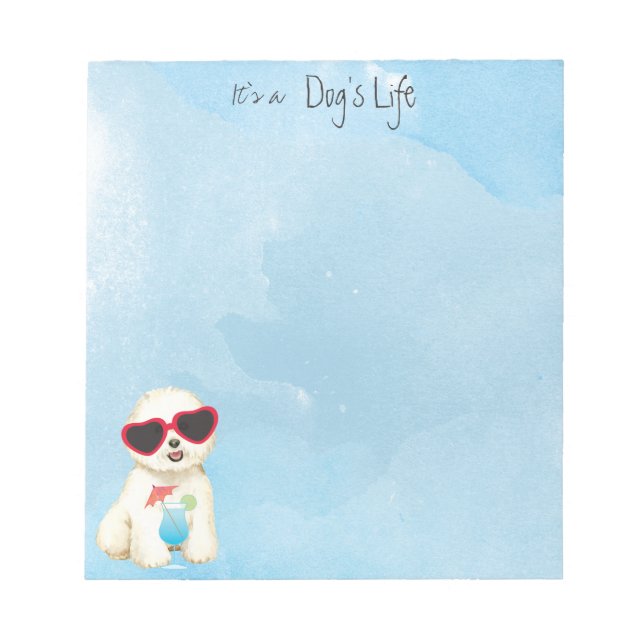 Summer Bichon Frise Notepad (Front)