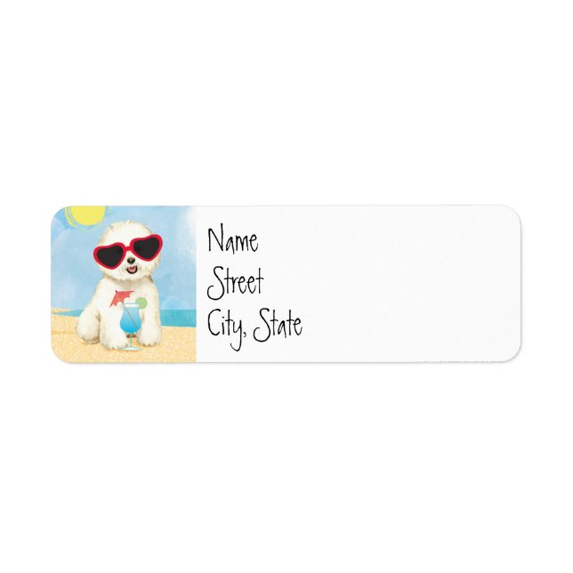Summer Bichon Frise Return Address Label (Front)
