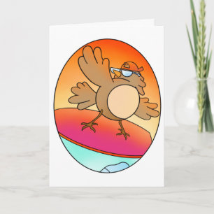 Summer Bird Surfer Card