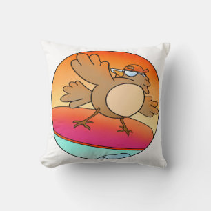 Summer Bird Surfer Cushion