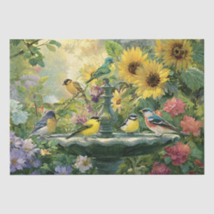 Summer Birdbath Gathering Tissue Paper
