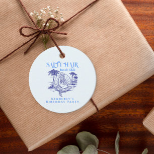 Summer Birthday Coastal Mermaid Blue Cowgirl   Favour Tags