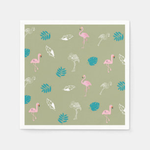 Summer Birthday & Flamingo Party Table Decor Napkin