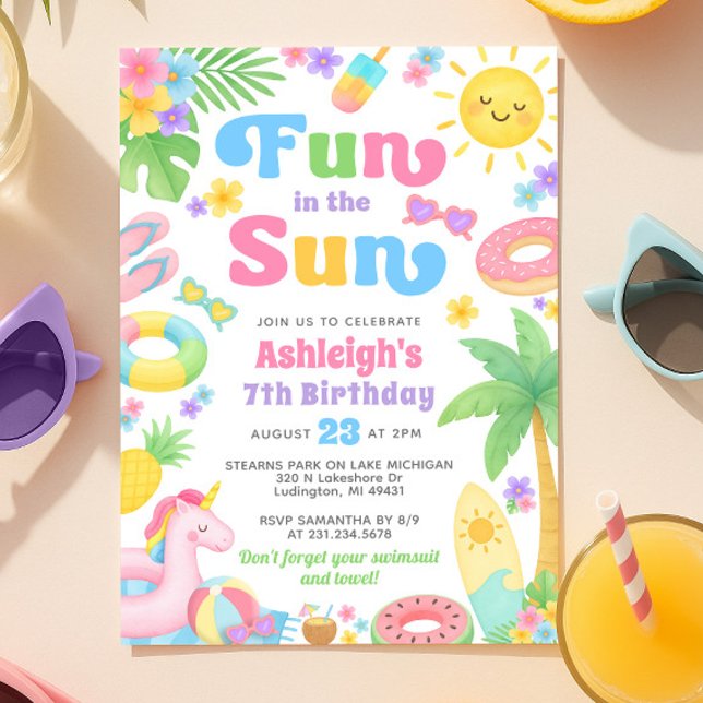 Summer Birthday Invitation - Fun in the Sun (Summer Birthday Invitation - Fun in the Sun
)