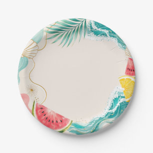 Summer Birthday Party Paper Plate